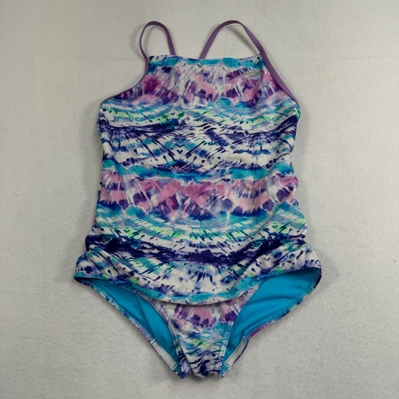 Speedo Multi Colored Swimsuit Girls Size XL Racer Back - Picture 1 of 10